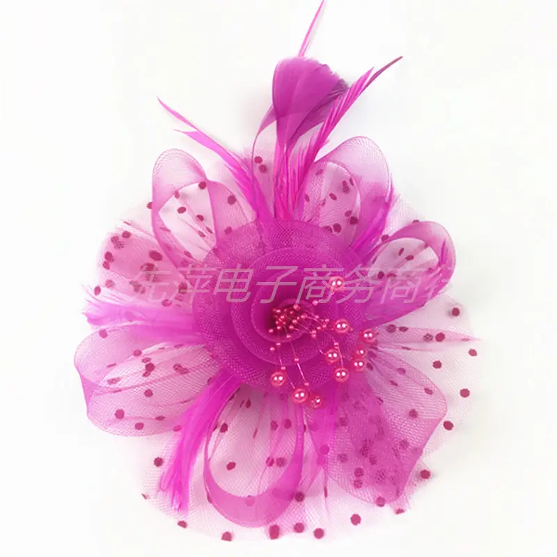 Explosions Feather Headband for European American Bride & Horse Racing — feature 37