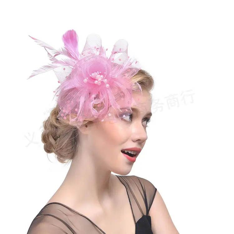 Explosions Feather Headband for European American Bride & Horse Racing — feature 4