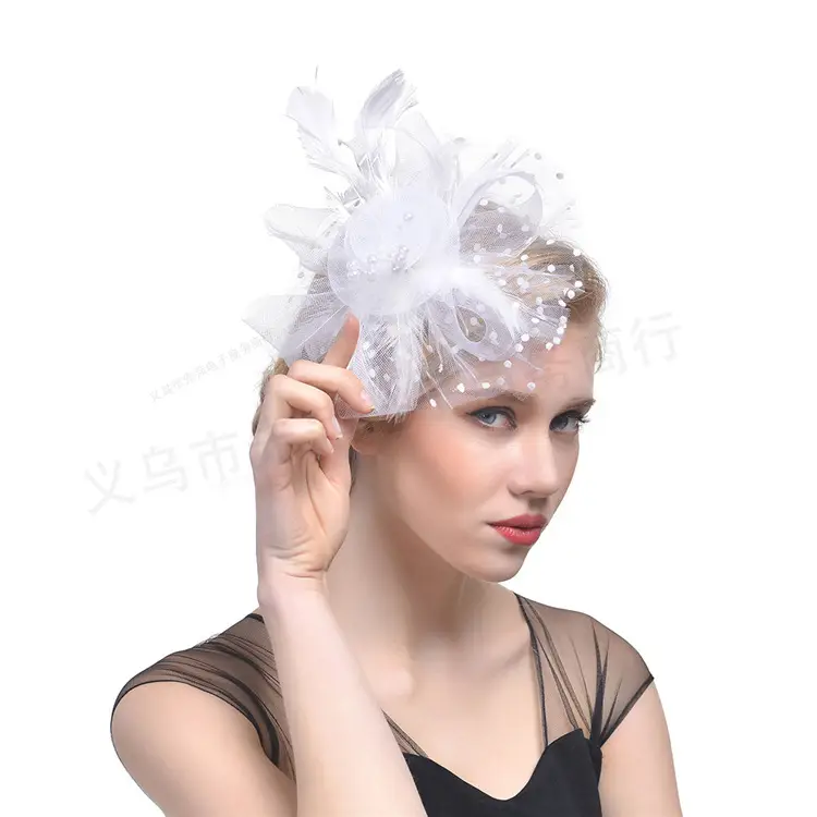 Explosions Feather Headband for European American Bride & Horse Racing — feature 5