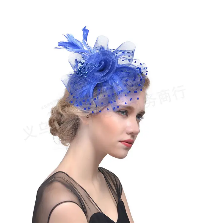 Explosions Feather Headband for European American Bride & Horse Racing — feature 9