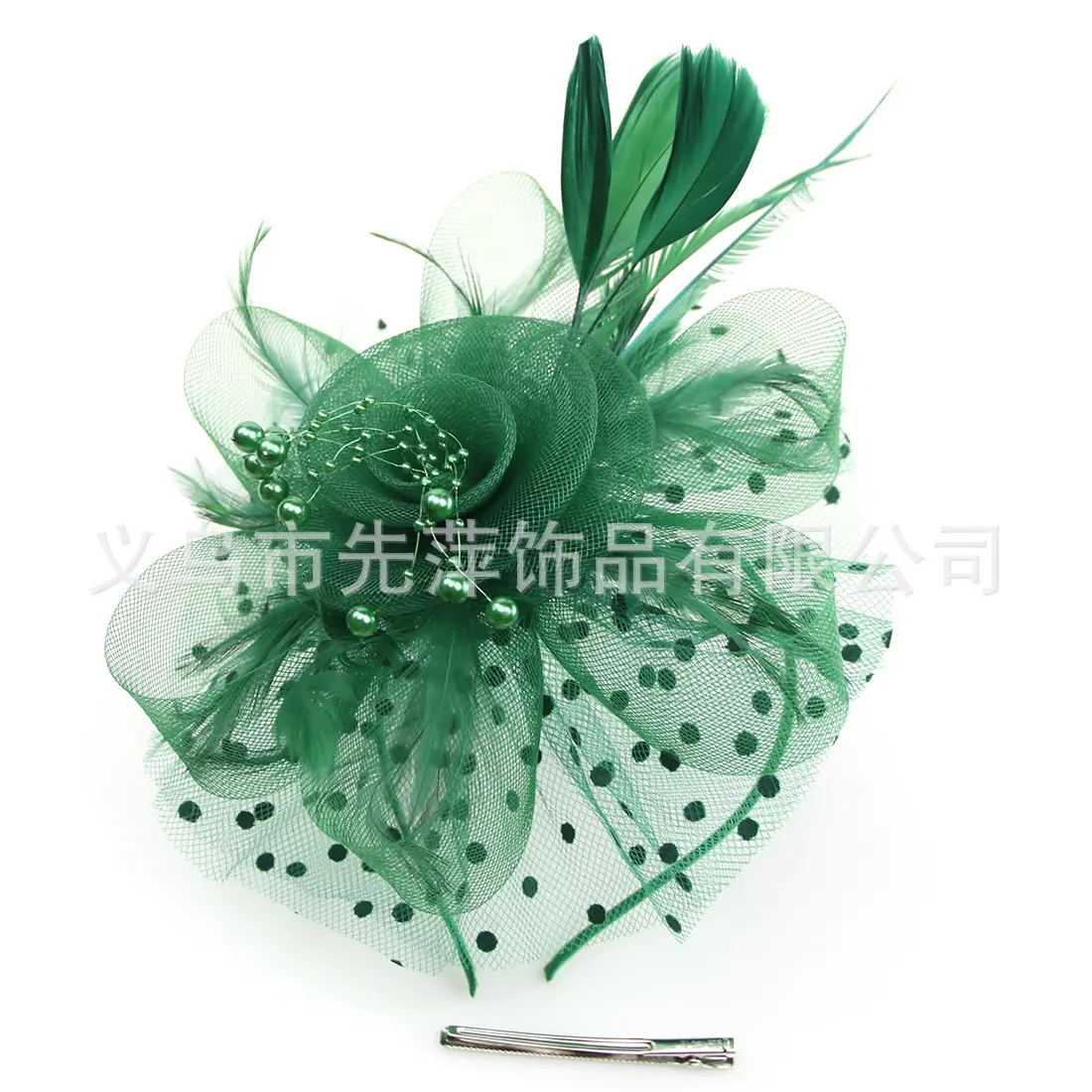 Explosions Feather Headband for European American Bride & Horse Racing - Image 13