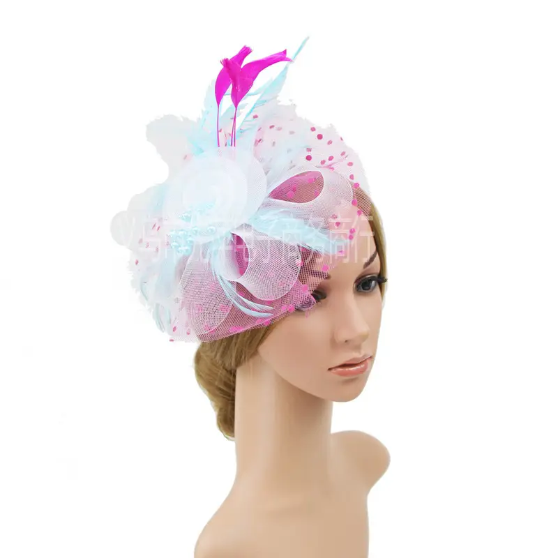 Explosions Feather Headband for European American Bride & Horse Racing - Image 19