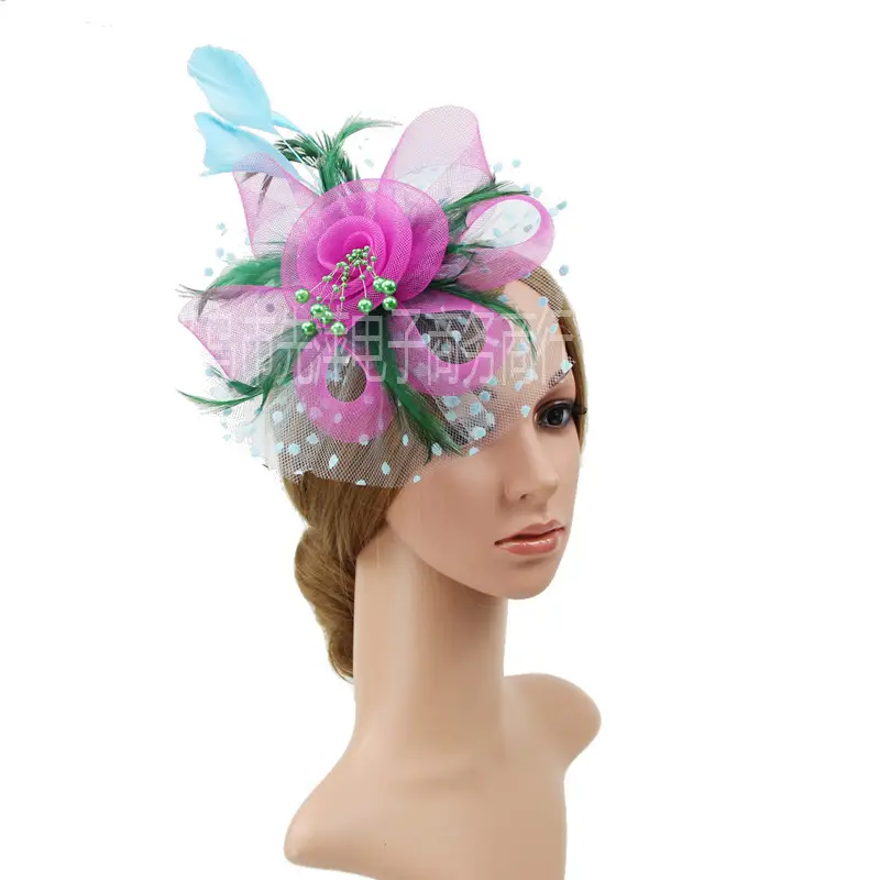 Explosions Feather Headband for European American Bride & Horse Racing - Image 22