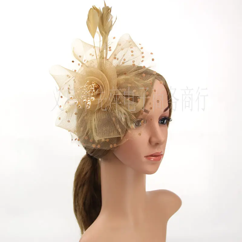 Explosions Feather Headband for European American Bride & Horse Racing - Image 23