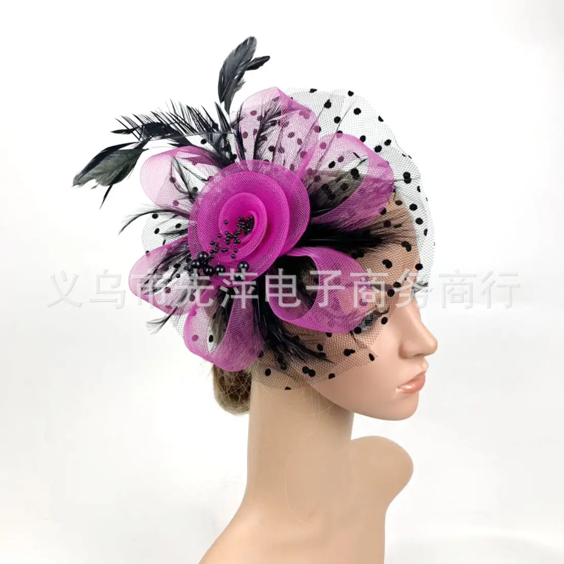 Explosions Feather Headband for European American Bride & Horse Racing - Image 27