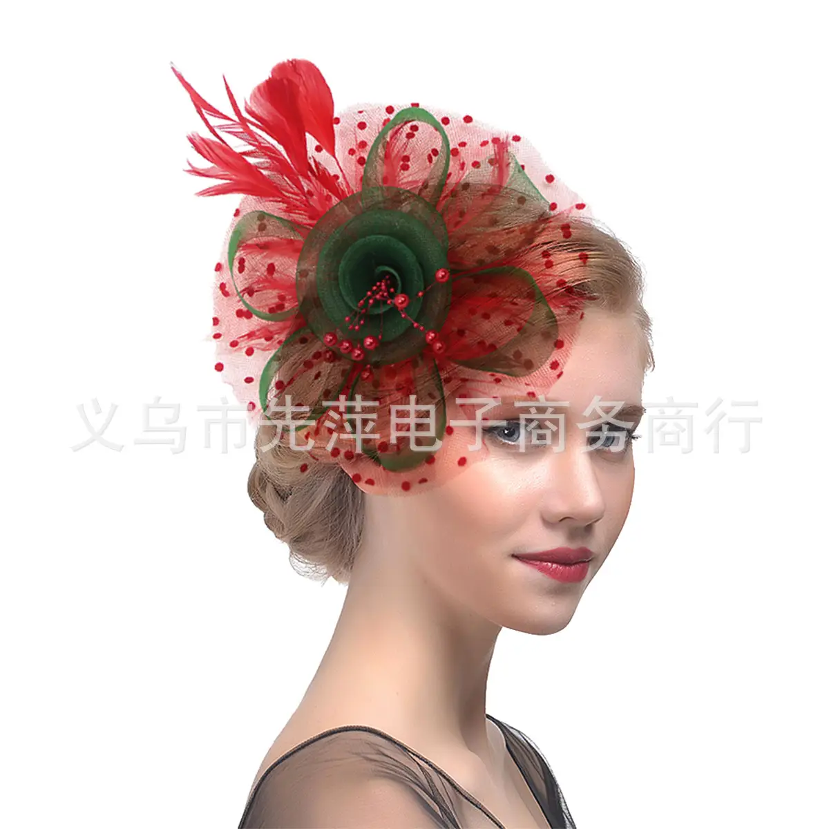 Explosions Feather Headband for European American Bride & Horse Racing - Image 29