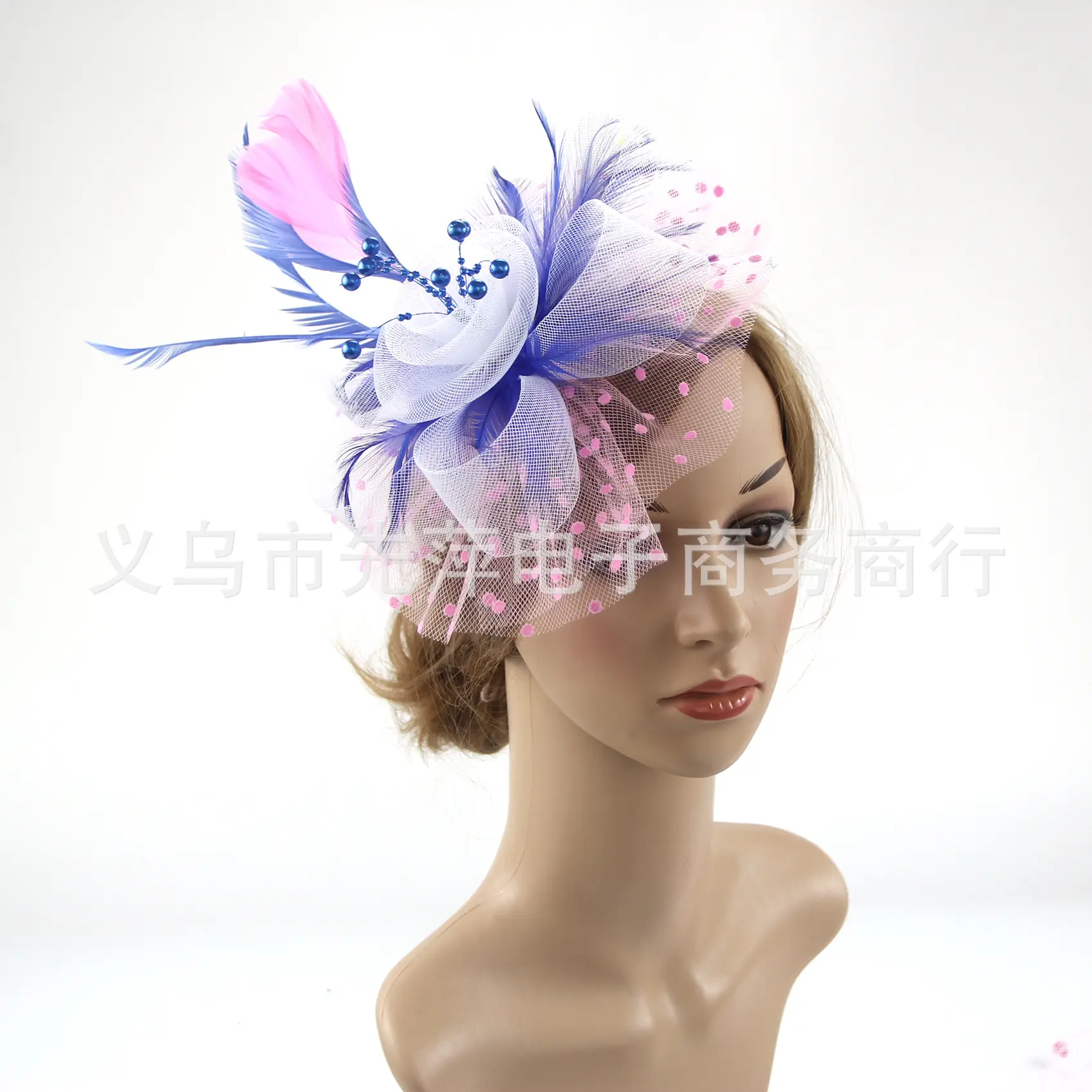 Explosions Feather Headband for European American Bride & Horse Racing - Image 31