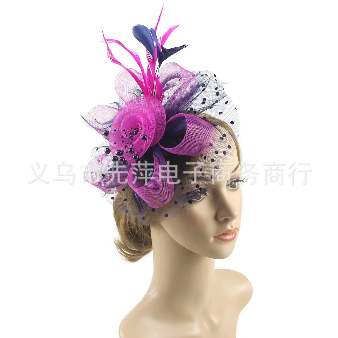 Explosions Feather Headband for European American Bride & Horse Racing - Image 32