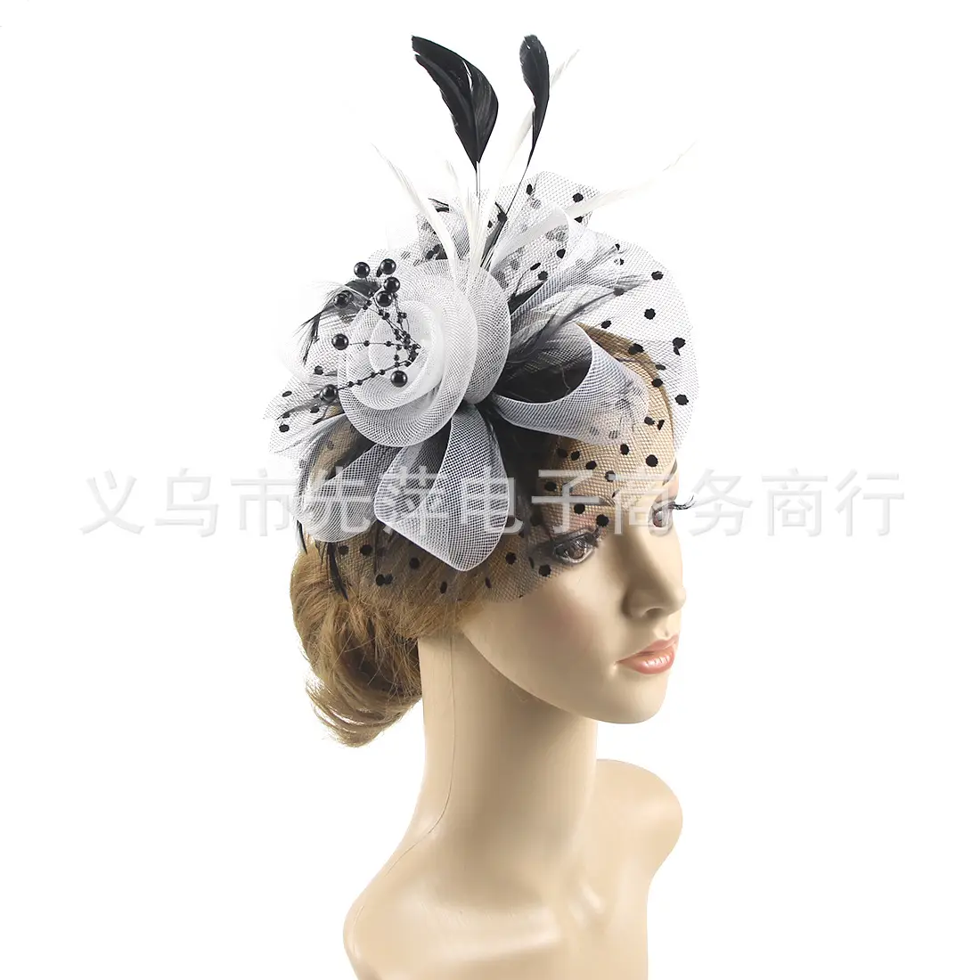 Explosions Feather Headband for European American Bride & Horse Racing - Image 33