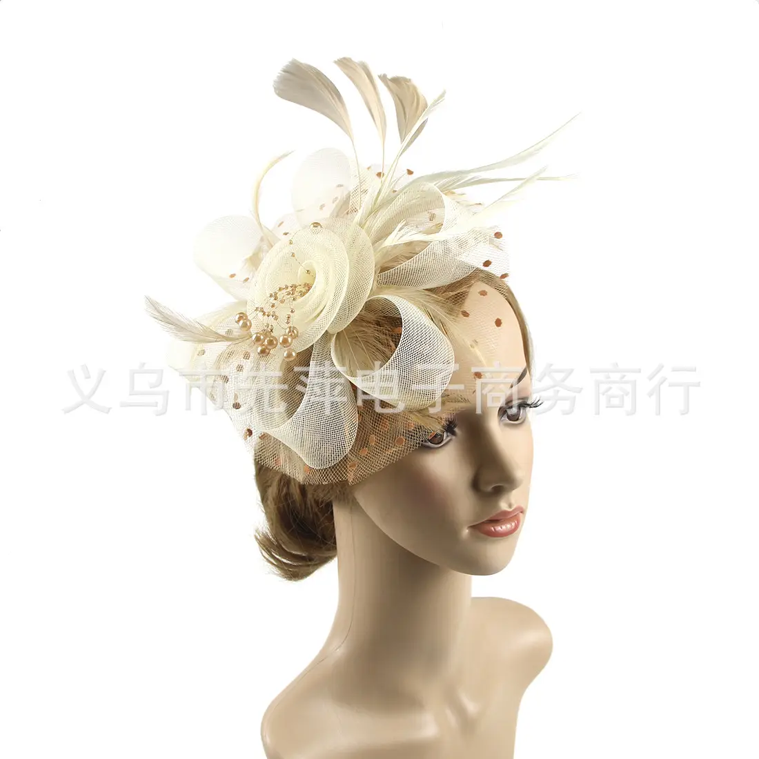Explosions Feather Headband for European American Bride & Horse Racing - Image 34