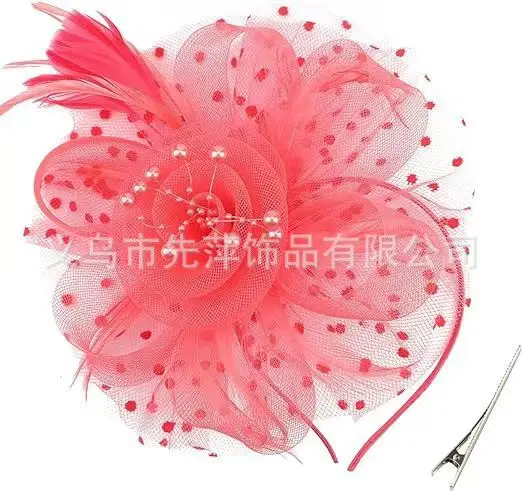 Explosions Feather Headband for European American Bride & Horse Racing - Image 45