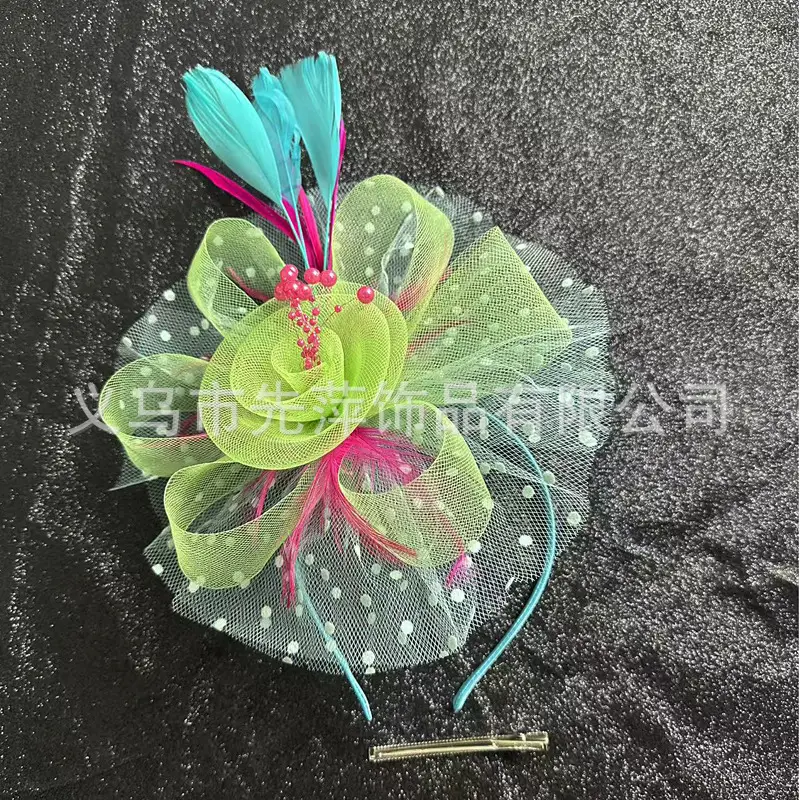 Explosions Feather Headband for European American Bride & Horse Racing - Image 46