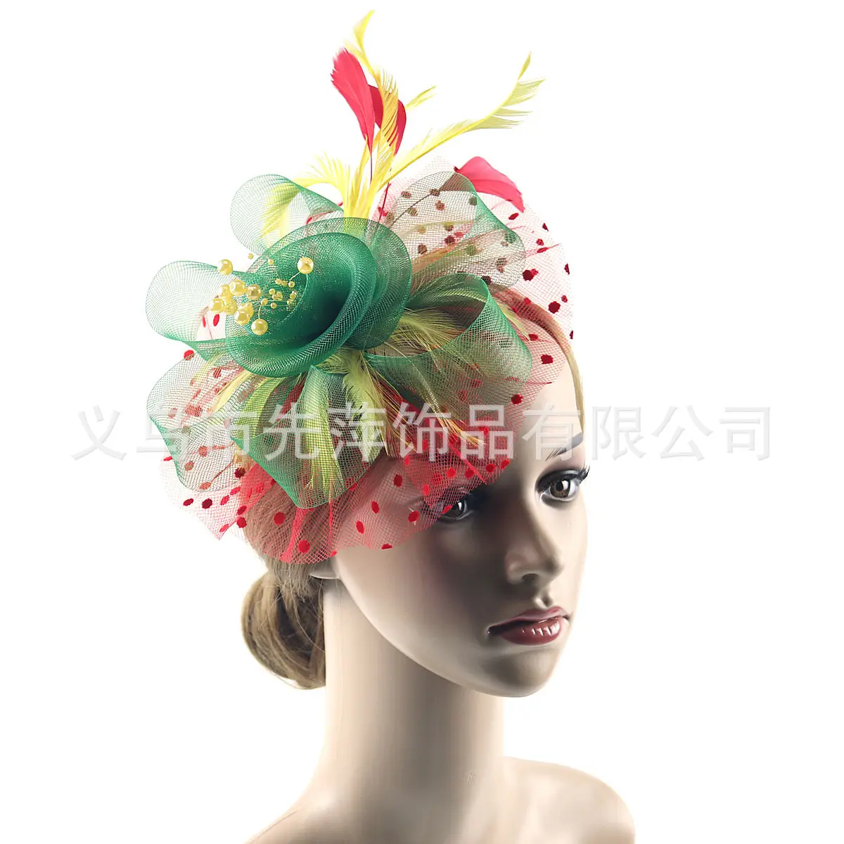 Explosions Feather Headband for European American Bride & Horse Racing - Image 47