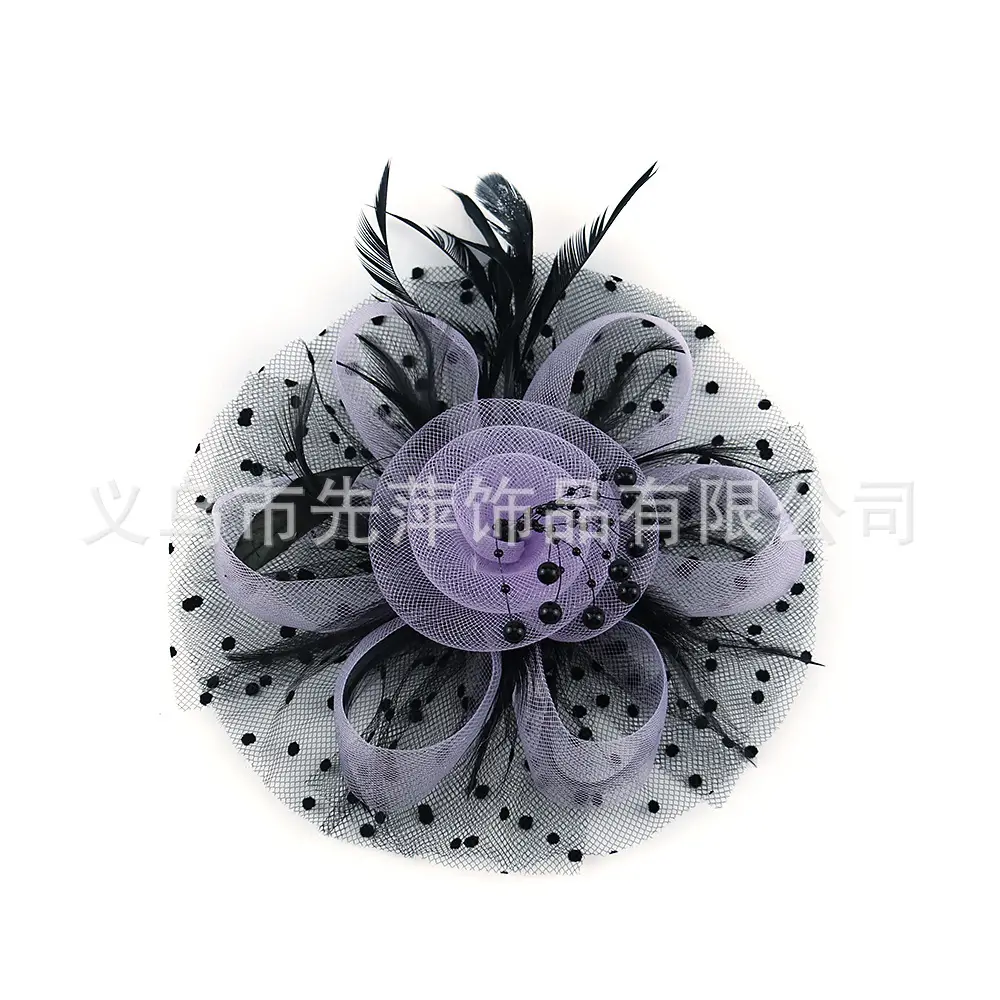 Explosions Feather Headband for European American Bride & Horse Racing - Image 48