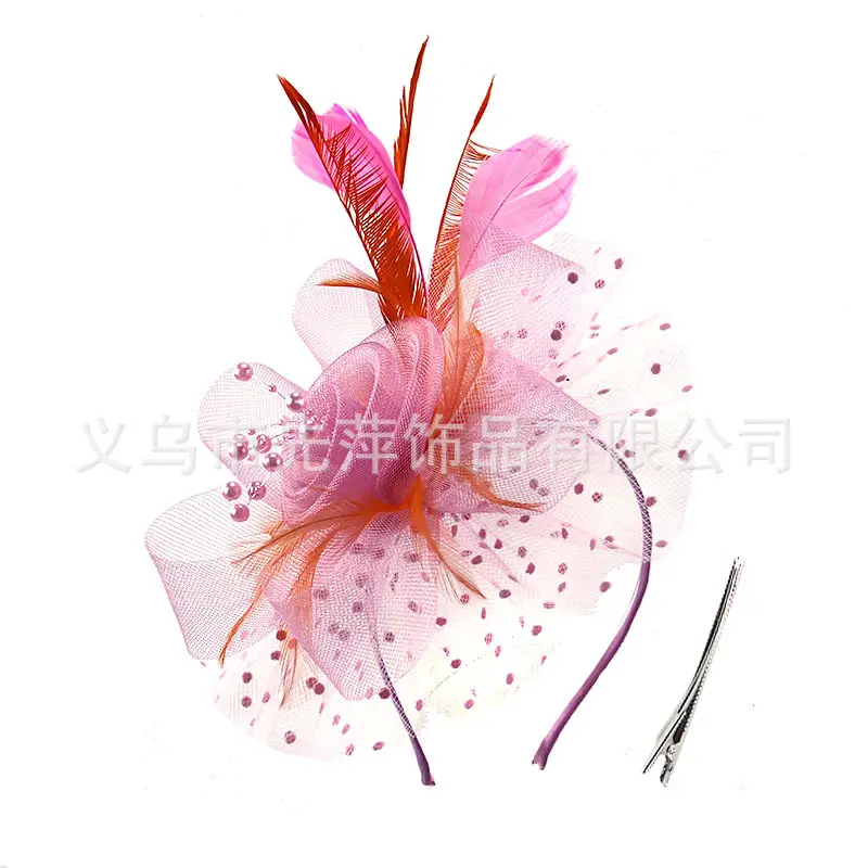 Explosions Feather Headband for European American Bride & Horse Racing - Image 52