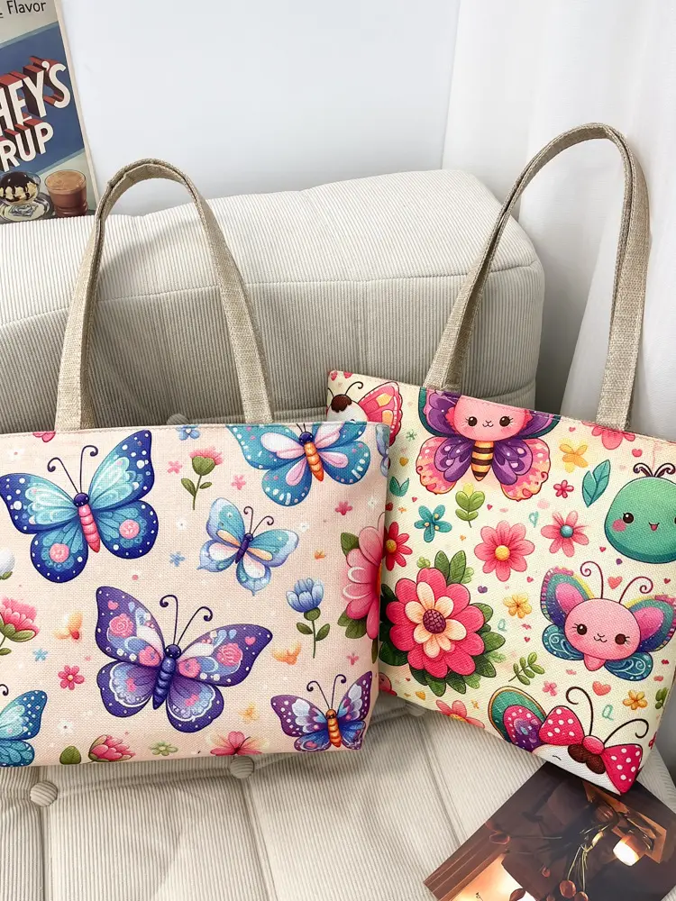 Butterfly Canvas Shoulder Bag for Women - Image 14