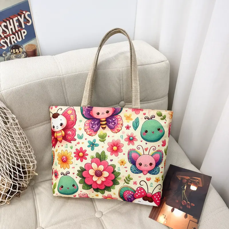 Butterfly Canvas Shoulder Bag for Women - Image 10