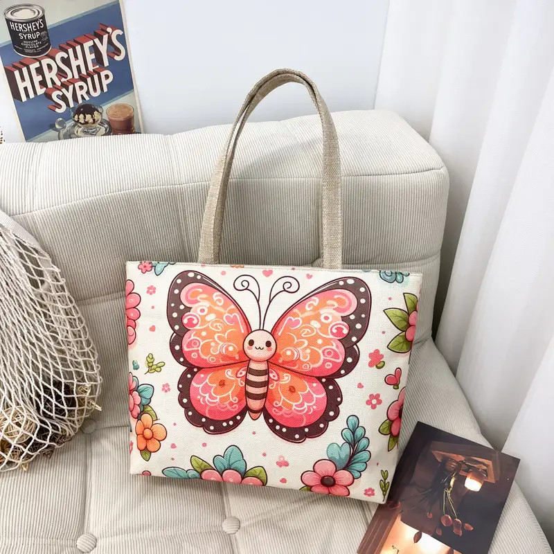Butterfly Canvas Shoulder Bag for Women - Image 2