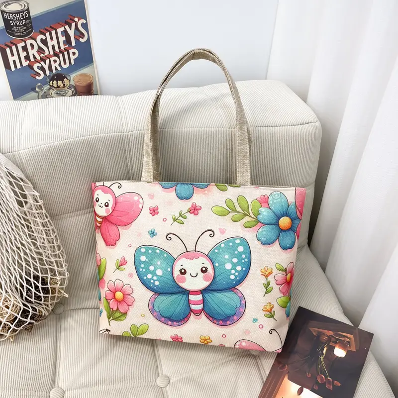 Butterfly Canvas Shoulder Bag for Women - Image 3