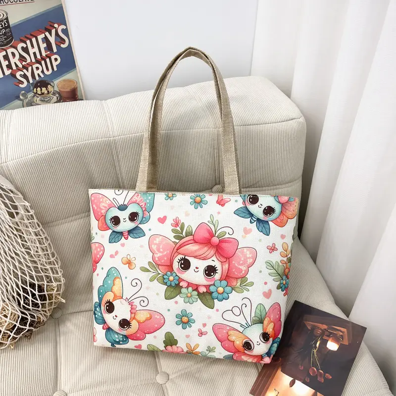 Butterfly Canvas Shoulder Bag for Women - Image 6