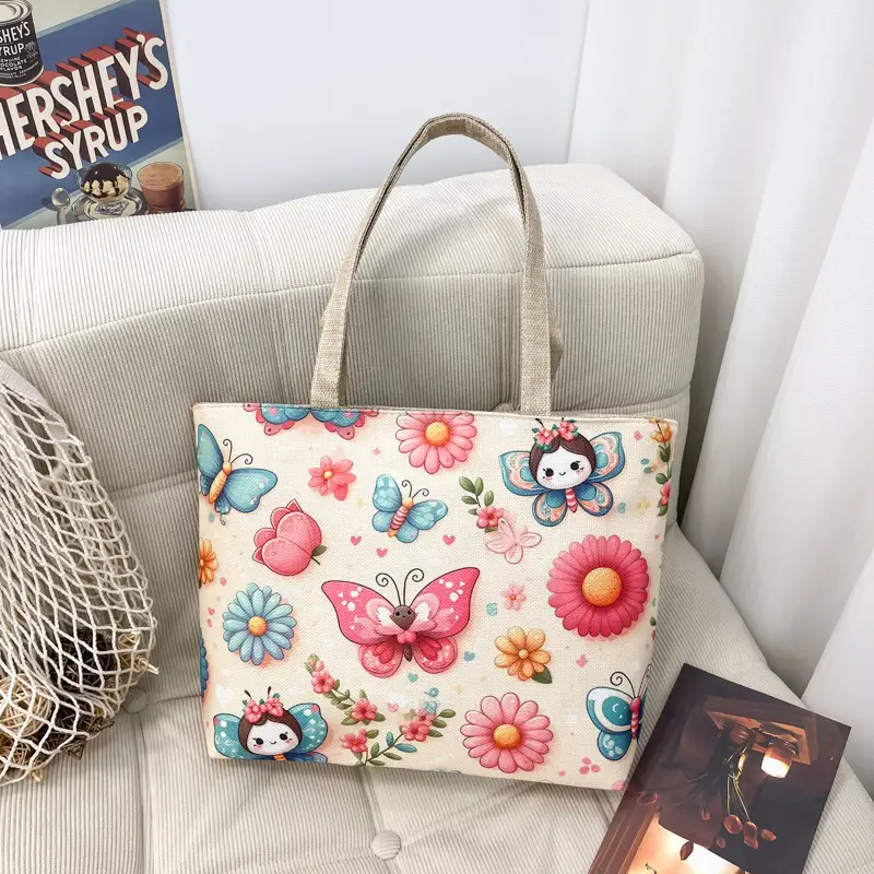 Butterfly Canvas Shoulder Bag for Women - Image 7