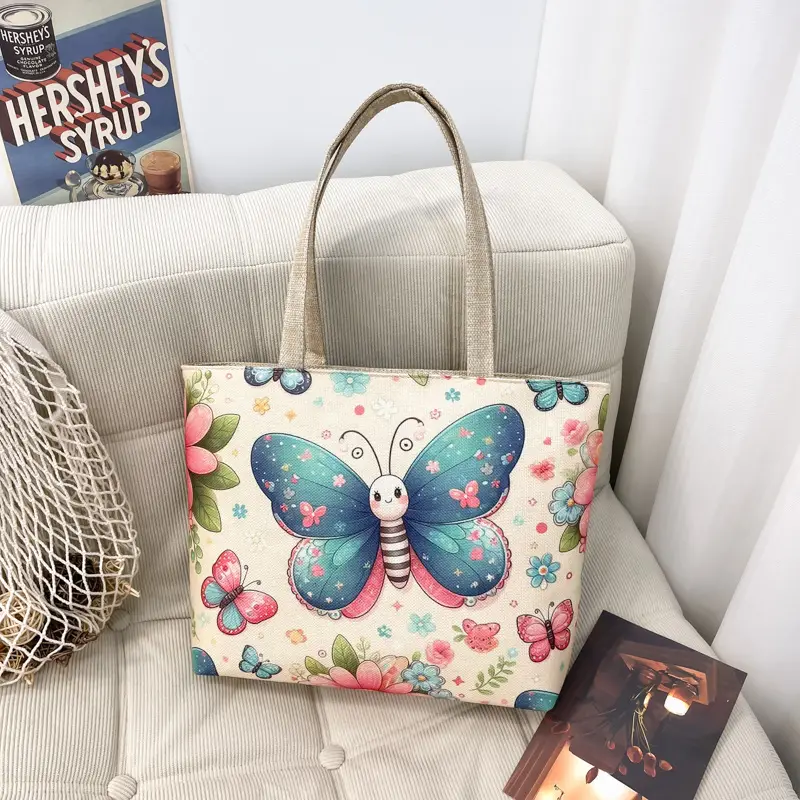 Butterfly Canvas Shoulder Bag for Women - Image 8
