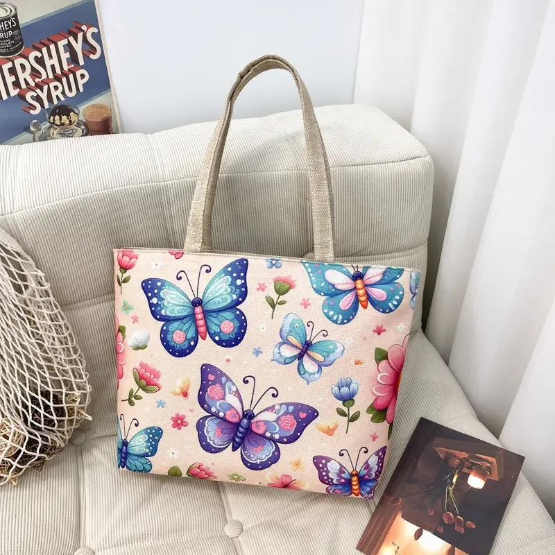 Butterfly Canvas Shoulder Bag for Women - Image 9