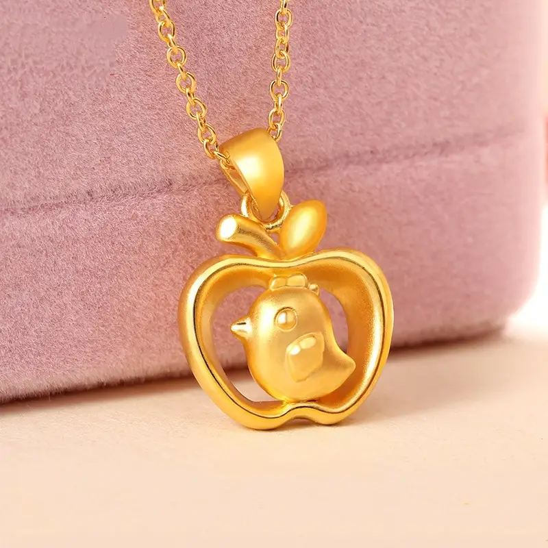 3D Hard Gold Chicken Zodiac Necklace for Women