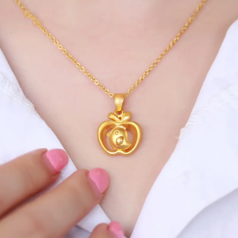 3D Hard Gold Chicken Zodiac Necklace for Women