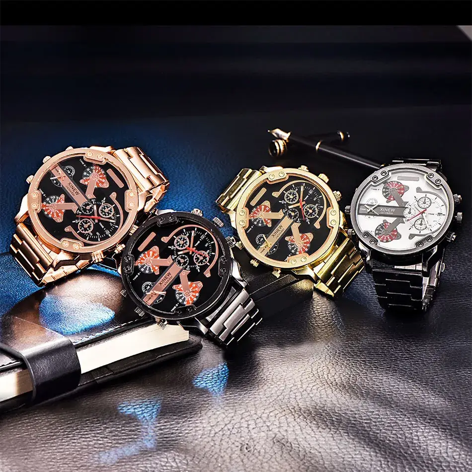 Luxury Male Watch Alloy Gold Big Wrist Watch - Image 21