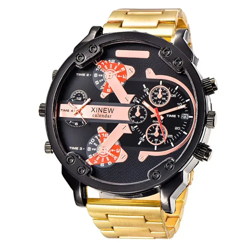 Luxury Male Watch Alloy Gold Big Wrist Watch - Image 13