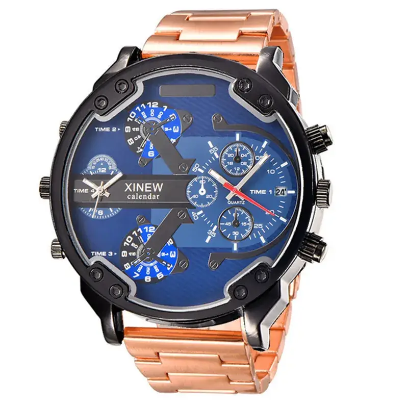 Luxury Male Watch Alloy Gold Big Wrist Watch - Image 15