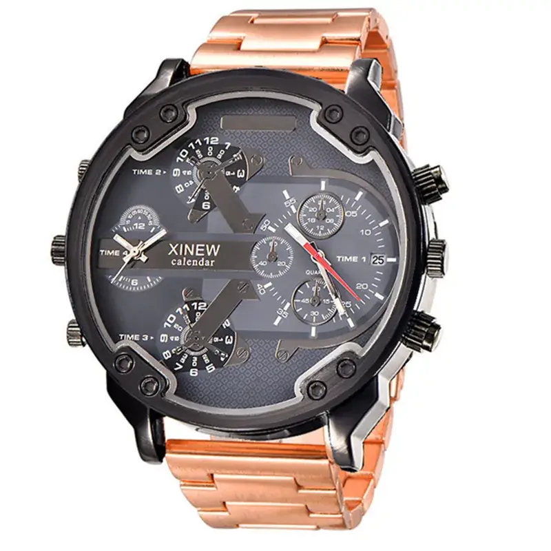 Luxury Male Watch Alloy Gold Big Wrist Watch - Image 17