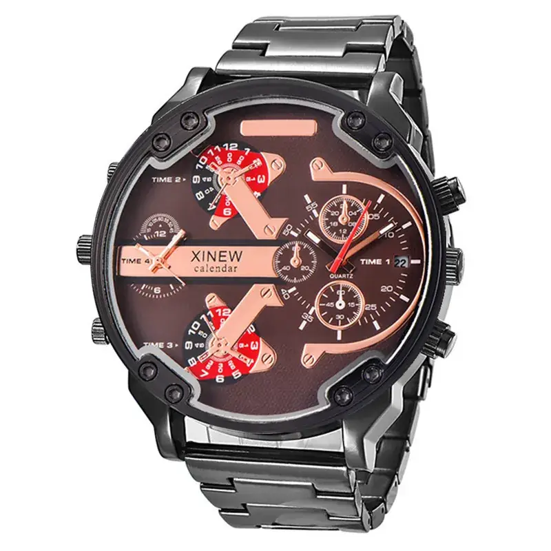 Luxury Male Watch Alloy Gold Big Wrist Watch - Image 6