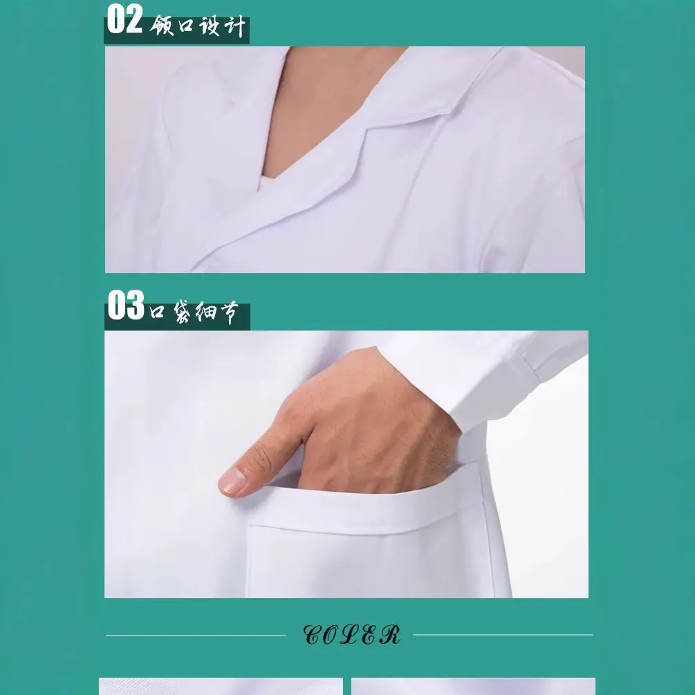 Foreign Trade Doctor's White Lab Coat for Men Women - Image 7