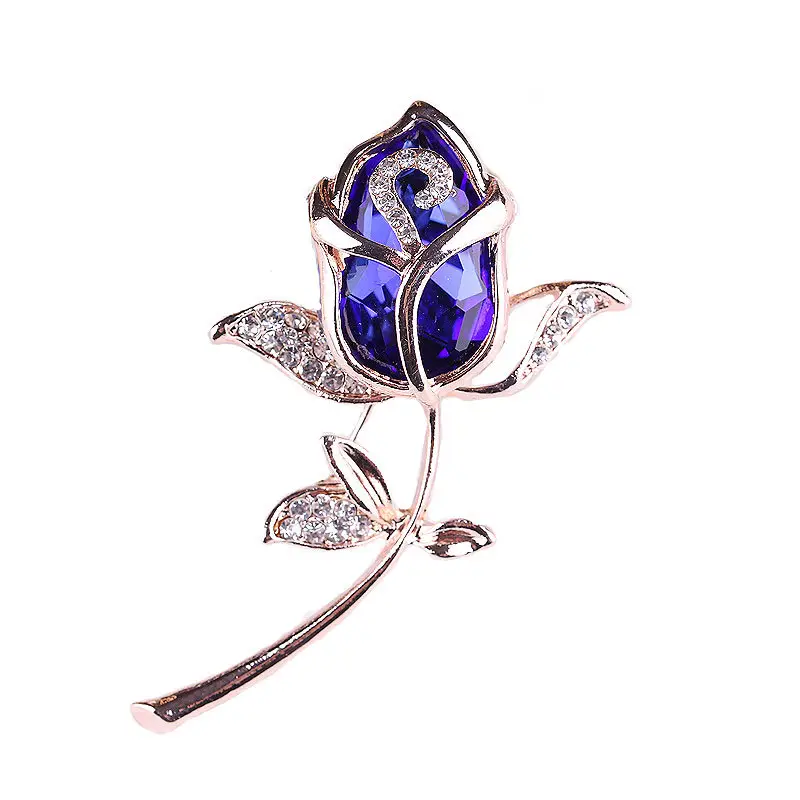 Lanhao Rose Crystal Rhinestone Brooch for Women - Image 6