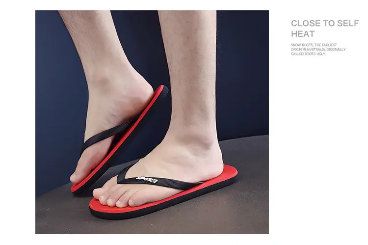 Men's Summer Flip Flops Black Rubber Casual Sandals — feature 10