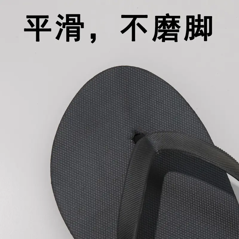 Men's Summer Flip Flops Black Rubber Casual Sandals — feature 16