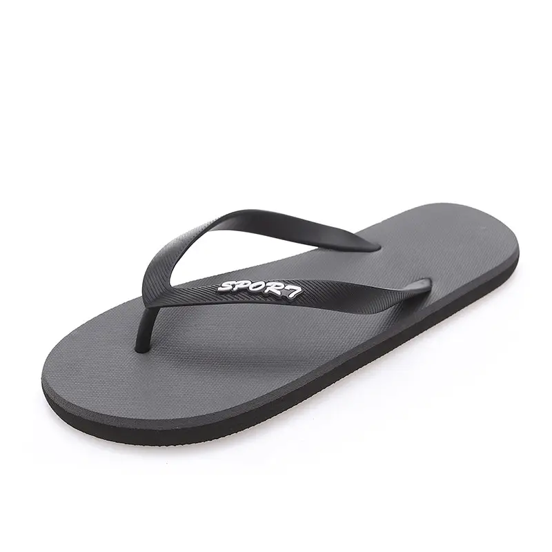 Men's Summer Flip Flops Black Rubber Casual Sandals
