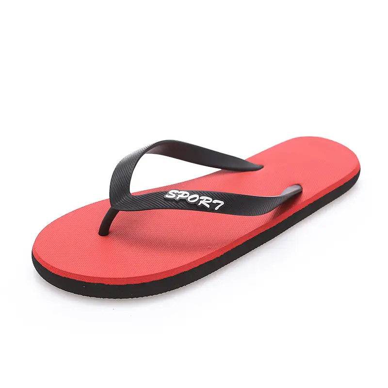 Men's Summer Flip Flops Black Rubber Casual Sandals