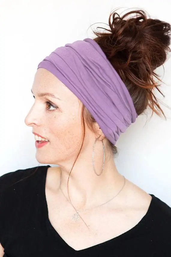 Purple Yoga Headscarf with Adjustable Strap - Image 17