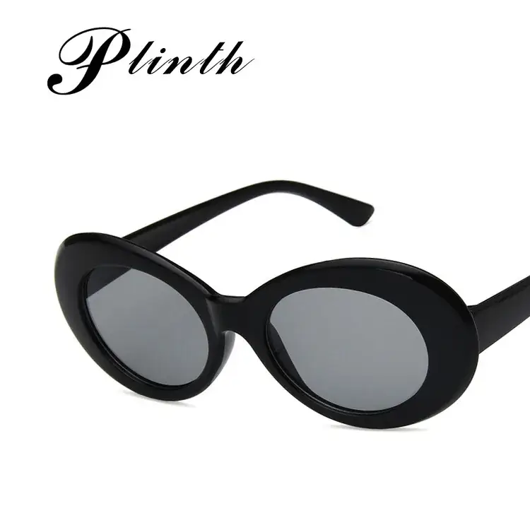 Plinth Retro Oval Sunglasses Black