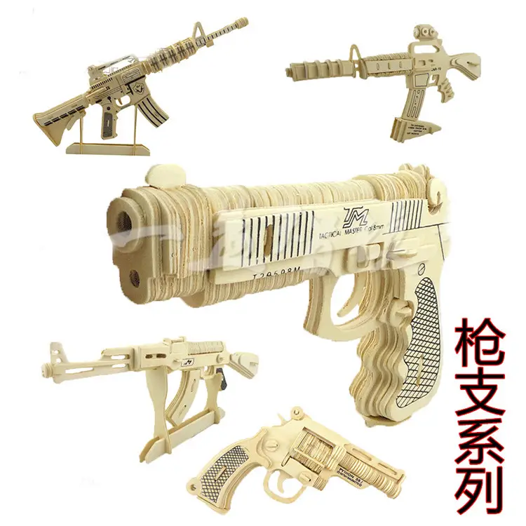 Wooden 3D Ak47 Rifle Toy for Boys - Image 37