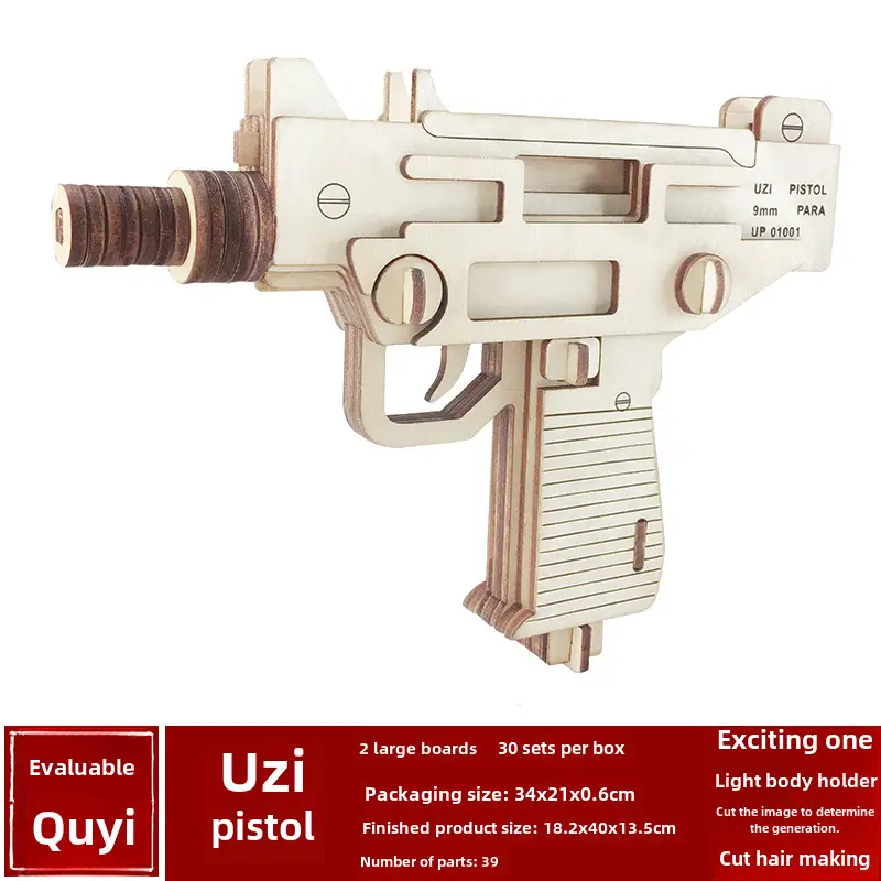 Wooden 3D Ak47 Rifle Toy for Boys - Image 10