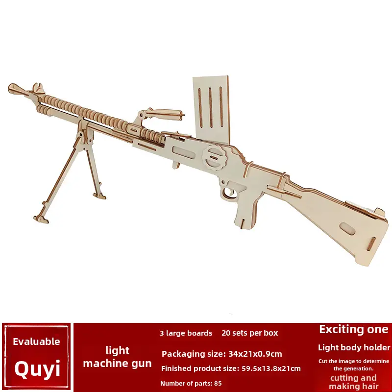 Wooden 3D Ak47 Rifle Toy for Boys - Image 13