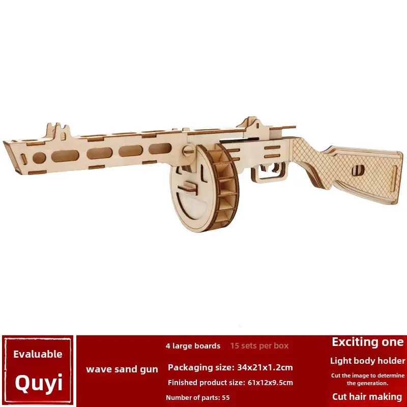 Wooden 3D Ak47 Rifle Toy for Boys - Image 15
