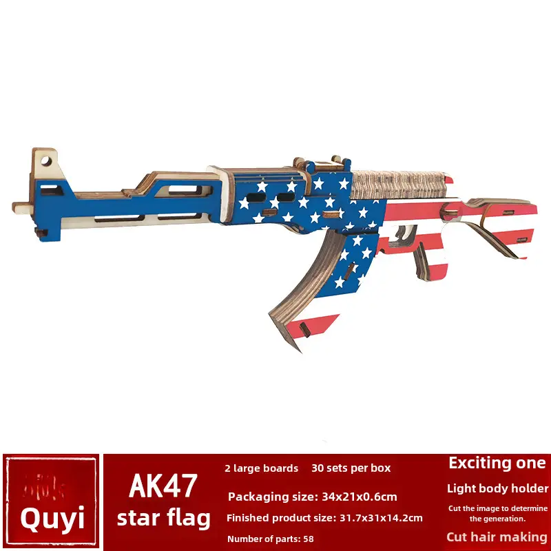 Wooden 3D Ak47 Rifle Toy for Boys - Image 16