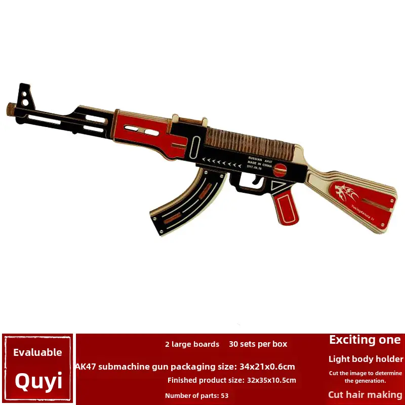 Wooden 3D Ak47 Rifle Toy for Boys - Image 17