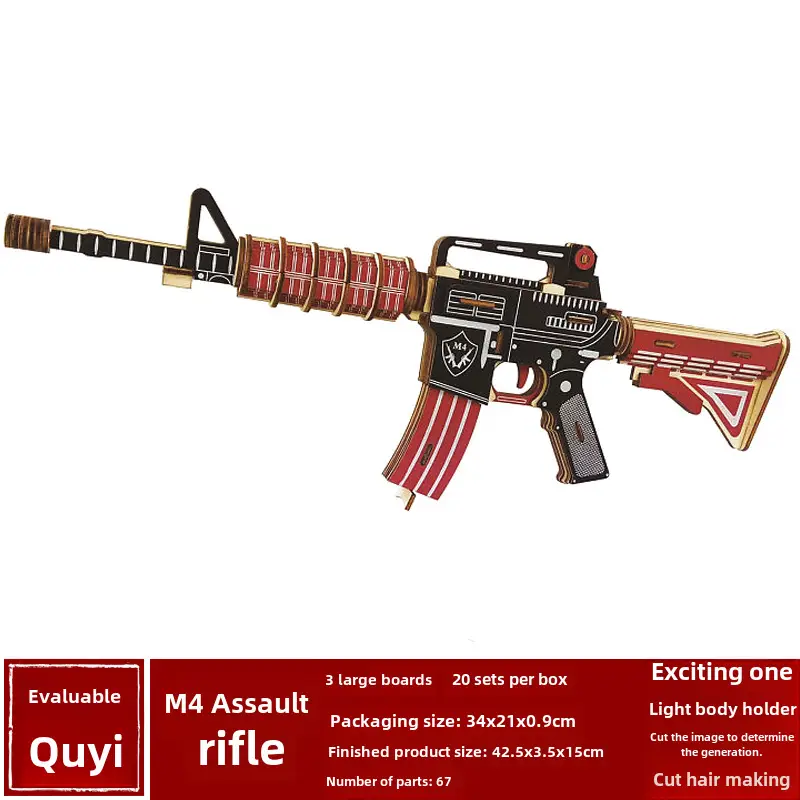 Wooden 3D Ak47 Rifle Toy for Boys - Image 18