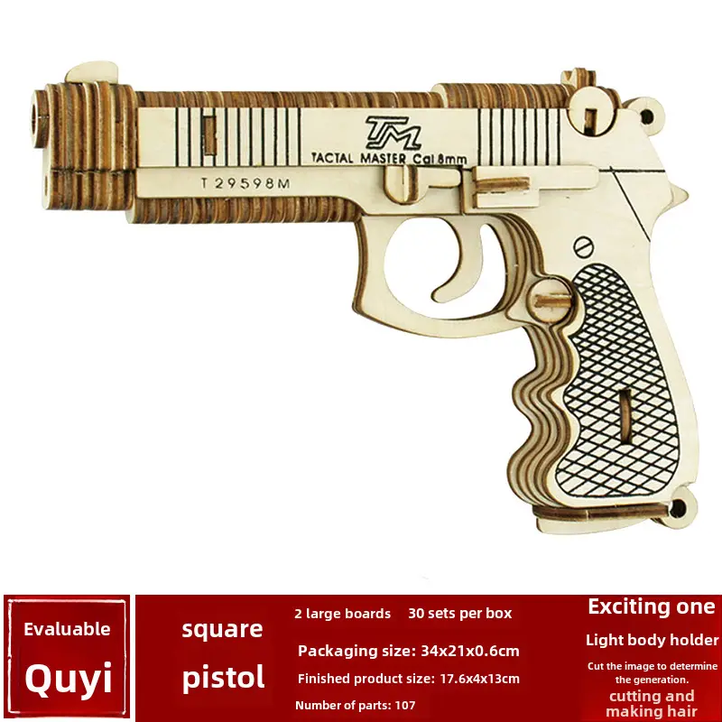 Wooden 3D Ak47 Rifle Toy for Boys - Image 9